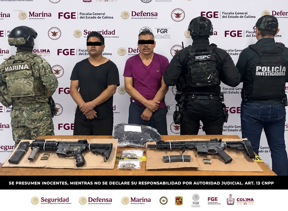 SSPC Colima, Marina y FGE detienen a dos operadores financieros del Cártel Los Mezcales